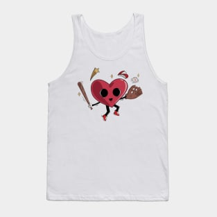 Retro Baseball Heart Shirt, Baseball Valentines Day Gift Tank Top